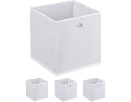 Relaxdays Aufbewahrungsbox 4er Set Weiss