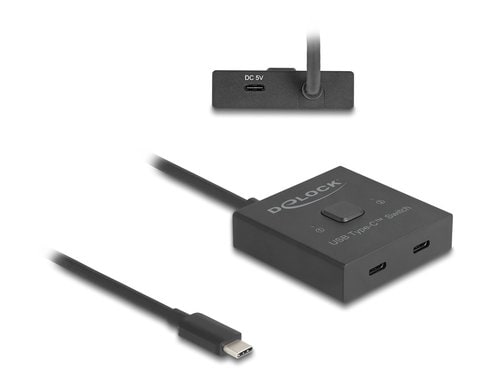 Delock USB 10Gbps  Type-C Switch 2 auf 1 bidirektional, 8K