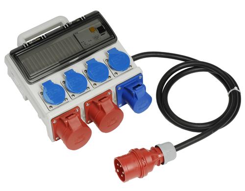Spälti Baustromverteiler 40A mit Zul 2xCEE16/5, 1xCEE16/3, 4xT23