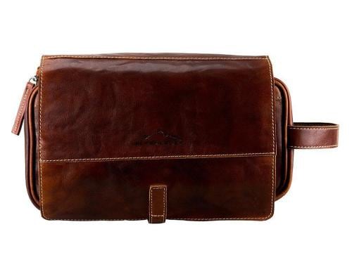 Alpenleder Necessaire Roll Up cognac
