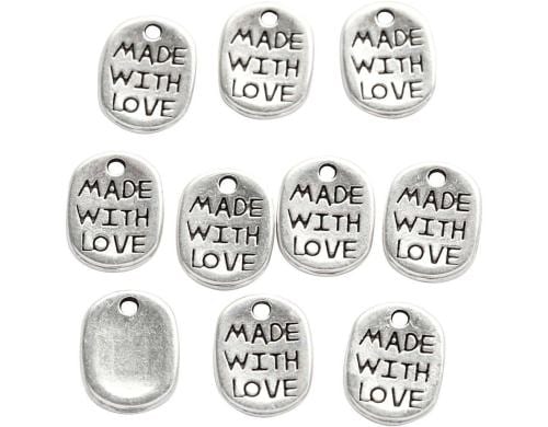 Creativ Company Schmuckanhänger 12x8 mm Versilbert, 10 Stk., Lochgrösse 1 mm