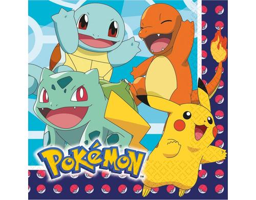 Pokemon Servietten 33 x 33 cm, 16 Stück, Papier