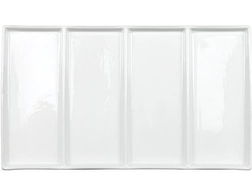 NOUVEL Fondueteller für Gemüse und Fleisch Rettangolo, weiss, 39 x 23 x 2.5 cm