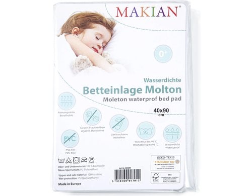 Makian Wasserd. Matratzenauflage 40x90cm 1-er pack Weiss