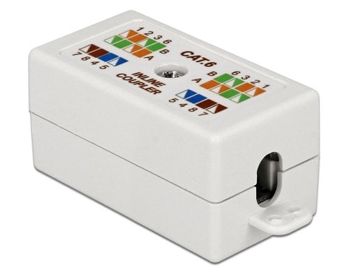 Delock Cat.6 Verbindungsmodul, ungeschirmt RJ45 zu RJ45 Buchse, waserfest, blau