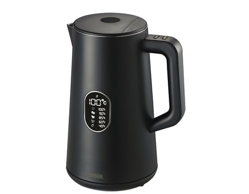 FURBER Wasserkocher Digital 1.5L Schwarz Wasserkocher mit Temperatureinstellung