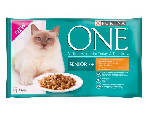Purina One Nassfutter Senior 7+ Gelée Huhn 4x85g