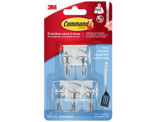 3M Command Haken transparent 5 Haken, 6 Strips