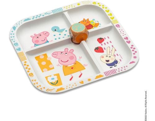 Koziol Kinderlernteller EASY Peppa Pig Mit Würfel, 21.3x21.3x18cm, weiss/farbig