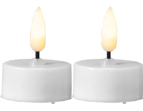Star Trading LED Teelicht 2er Pack Flamme 0.01W, IP20, Weiss, inkl. Batterie CR2032