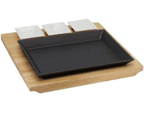 NOUVEL Hot Plate aus Guss, Wood-Cook 26.5 x 25 x 4 cm