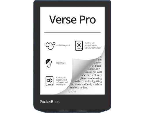 PocketBook Verse Pro Azure Blue 6 E-Ink Carta, 16GB Speicher