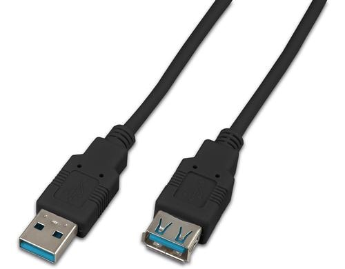 Wirewin USB3.0 Kabel, 0.5m, A-A, schwarz Verlängerungskabel