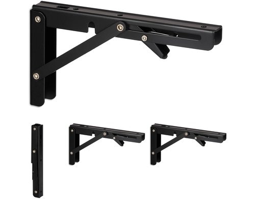 relaxdays Regalträger klappbar 4er Set Schwarz, Stahl