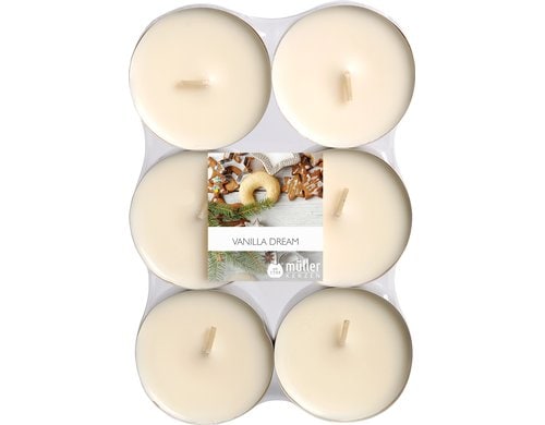 Müller Kerzen Teelichter Maxi,Vanilla Dream 6er Set,