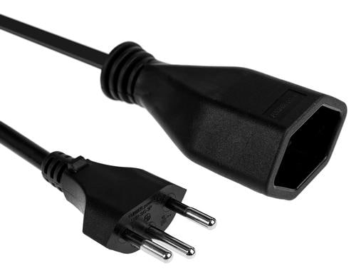 F.power Verlängerungskabel T13-T12 0.2m sw 230V, H05VV-F 3G1.00, schwarz (5/50)