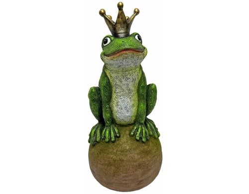 Dameco Dekofigur Froschkönig auf Kugel Polyresin, 14.5x15x36 cm (BxTxH)