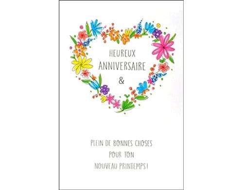 ABC carte d'anniversaire B6, 116 x 173 mm, avec enveloppe