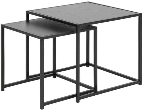 AC Design Couchtisch Seaford 2er Set Melamin/Stahl, 50/40cm, Wildeiche