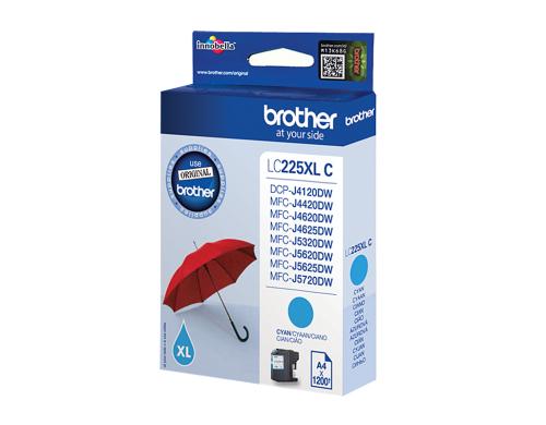 Tinte Brother LC-225XLC, cyan 1200 Seiten