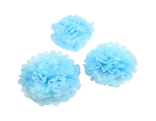 Creativ Company Papier-Pompons hellblau 3 Stück: 20 + 24 + 30 cm
