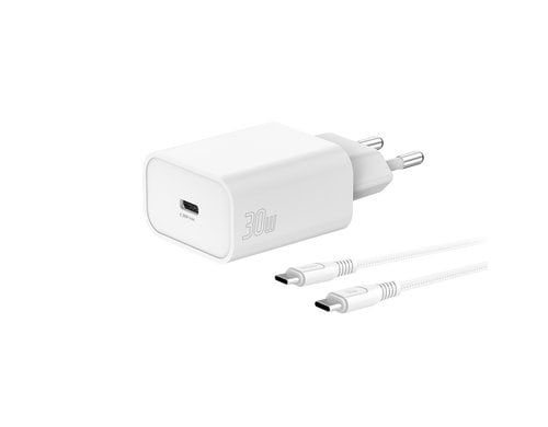 4SMARTS Netzladegerät VoltPlug PD 30W, 1C, USB-C Kabel 1.5m, Weiss