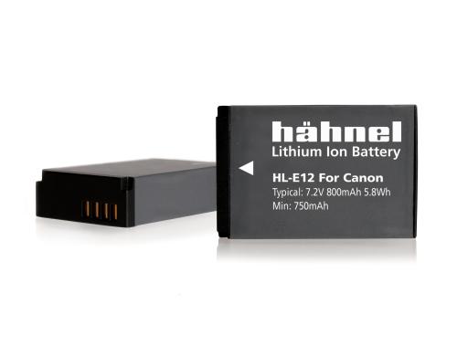 Hähnel Ersatzakku HL-E12, für Canon LP-E12 Lithium-Ionen-Akku, 7,2V 800mAh