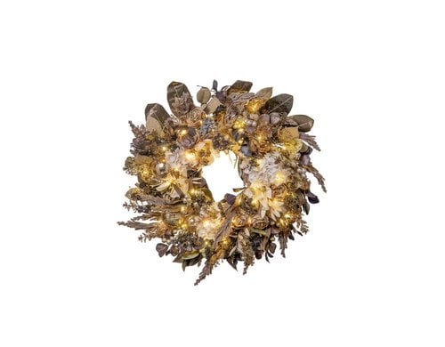 STT LED Kranz Flower wreath 75 LED, ww, D75cm, Timer 6/18, indoor