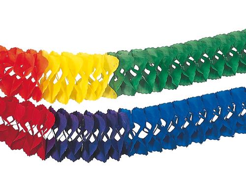 Papstar Girlande Rainbow Papier, Länge: 10m D: 25cm