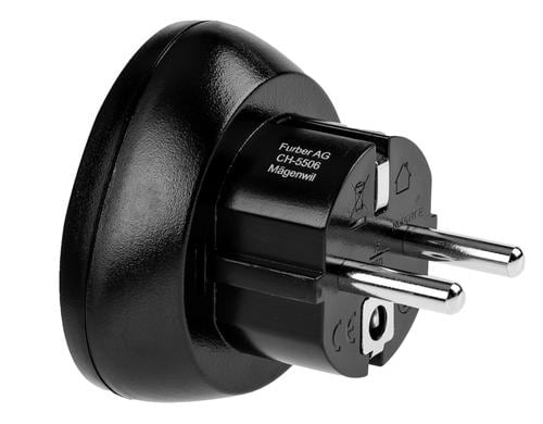 F.power Reiseadapter EU-CH 230V, Schuko-T13, schwarz