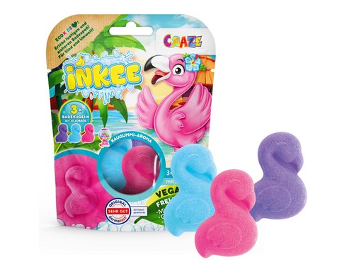Craze Inkee 3 Flamingo Badebomben mit Jojobaöl