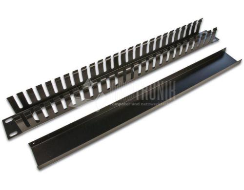 19 WIREWIN 1HE Kabelführungspanel, schwarz abgedeckt