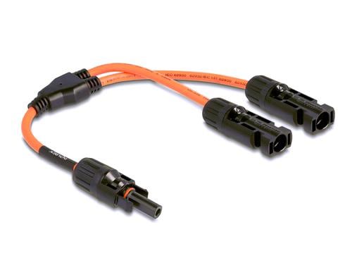 Delock DL4 Solar Splitter Kabel 1x Buchse zu 2x Stecker, 30cm, rot