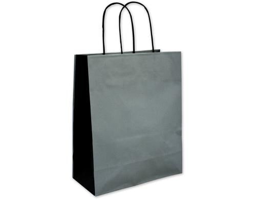 Tragetasche mit Papierkordel, grau 22 x 10 x 27cm, 25 Stück