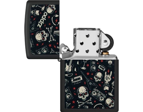 218 Grunt Pattern with Skulls Zippo Skulls