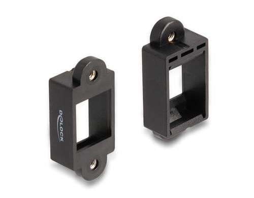 Delock Keystone Halterung für den Einbau mit Schraubanschluss, schwarz