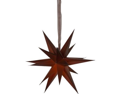 Star Trading Papierstern December, Braun exkl. E14 max. 25W, IP20, Ein/Aus-Schalter