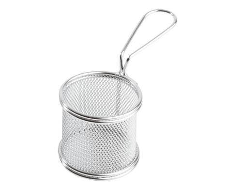 Paderno Servierkorb für Pommes Frites Grösse 8x7.5cm, Edelstahl, rund