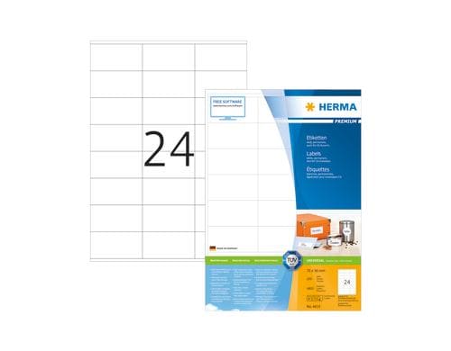Herma Universaletiketten Premium 70 x 36 mm, 4800 Stück