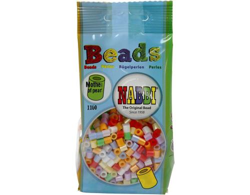 Creativ Company Bügelperlen Nabbi Medium 1100 Stück, Perlmuttfarben