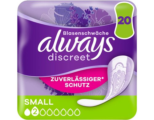 Always Discreet Small Einlagen 20 Stk Small Diskrete Einlagen mit OdourLock 20 Stück