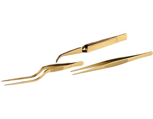 Paderno Set 3 Präzisions-Kochpinzetten Edelstahl R PVD Gold