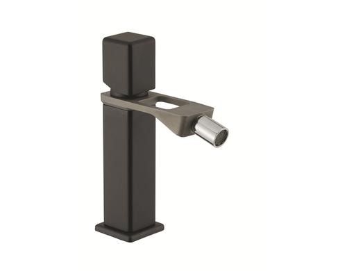 WEBERT ONE-X EHM- Bidetbatterie Schwarz matt mit Edelstahl Auslauf