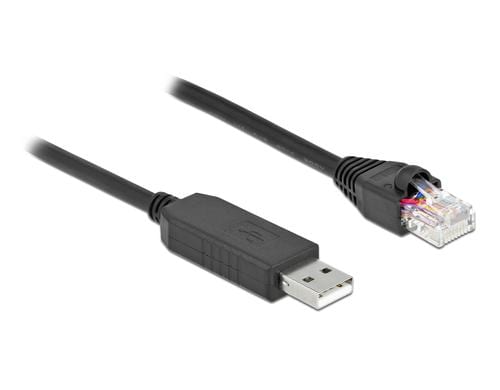 Delock Anschlusskab mit FTDI Chipsatz, 50cm USB2.0 Typ-A Ste. zu RS-232 RJ45 Ste., SW