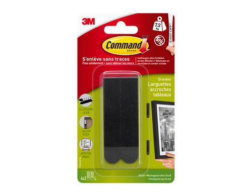 3M Command Bilder-Montagestreifen L schwarz,4 Set, Traglast: 7.2kg