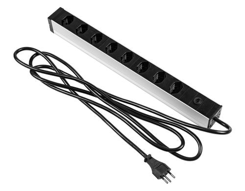 F.power PDU 19 8xT13 3.0m schwarz H05VV-F 3G1.5, Überlastschutz