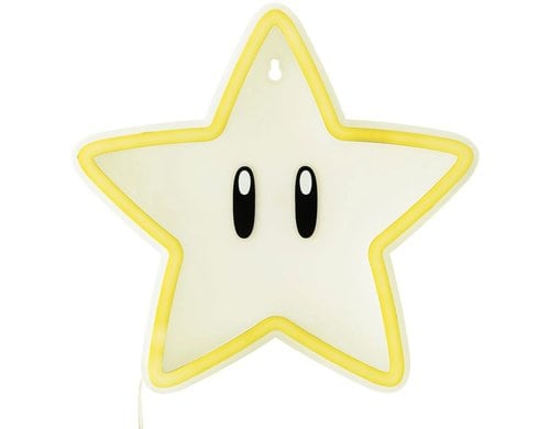 Super Mario LED Wandlampe Super Star Neon 24 x 25 x 2 cm