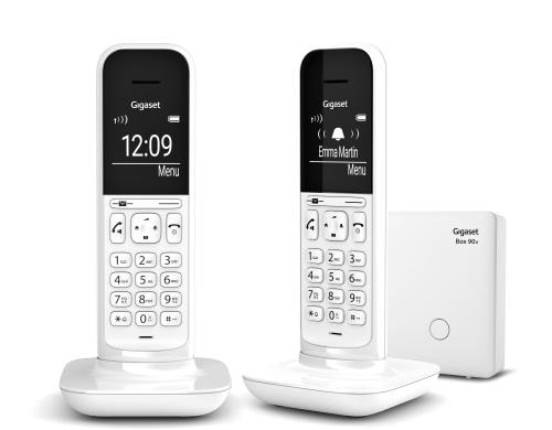 Gigaset CL390A Duo Tundra White analoges Telefon mit Anrufbeantworter