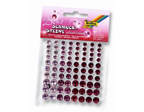 Folia Schmucksteine Sparkling Red 80 Stück, selbstklebend