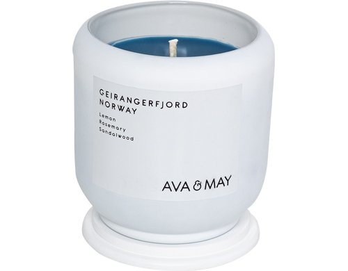 AVA & MAY Duftkerze Geirangerfjord 200gr,9.5x8.5cm (HxD), Sojawachs,Brennd.45h